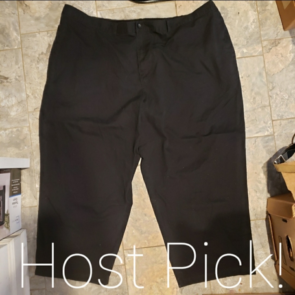 George Dress Pants Big Men's Black 56×30 Plus Size Short Career Work Office EUC